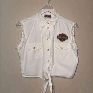 Harley-Davidson Cream Button-Up Shirt